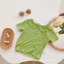 Green Small Fresh Cotton Short Sleeve T-Shirt